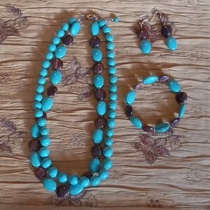 Turquoise Beaded Necklace Set